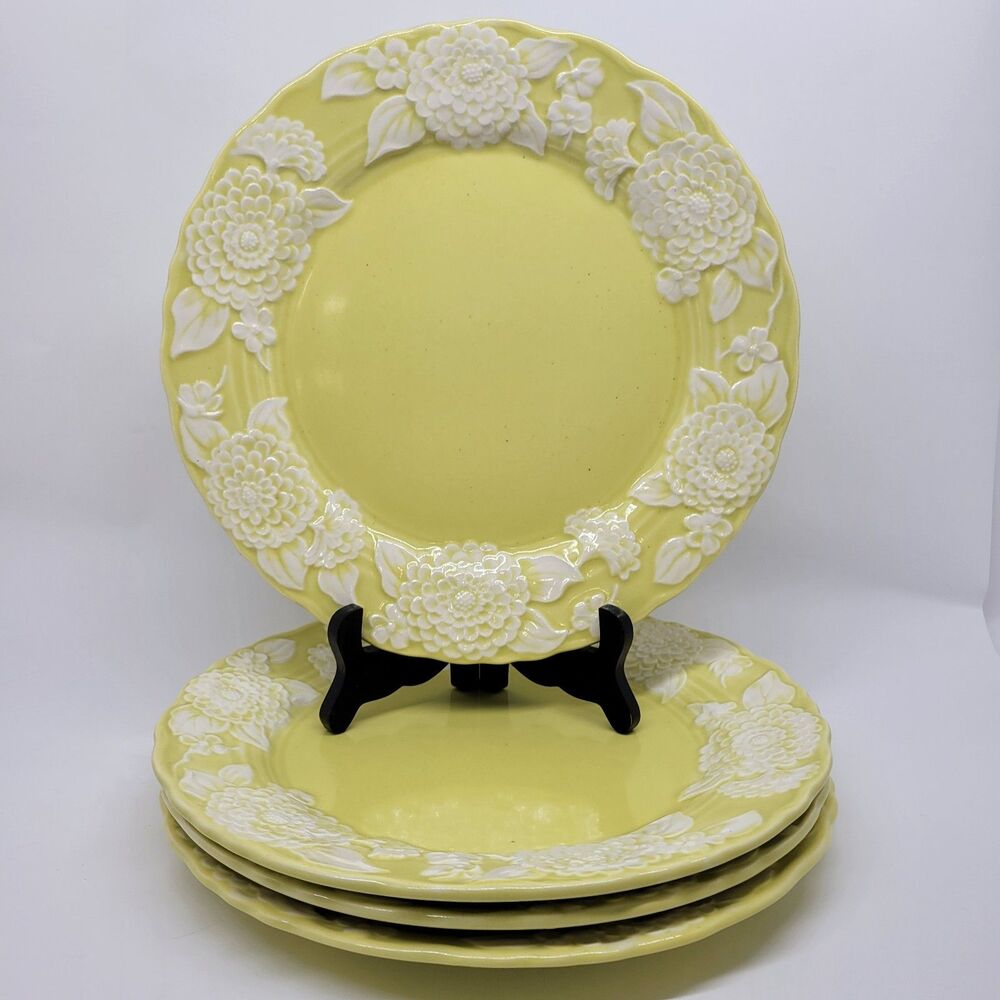 Poppytrail "FLORA LACE" Set Of 4 Floral 10 1/2" Vintage Dinner Plates 1975-1978